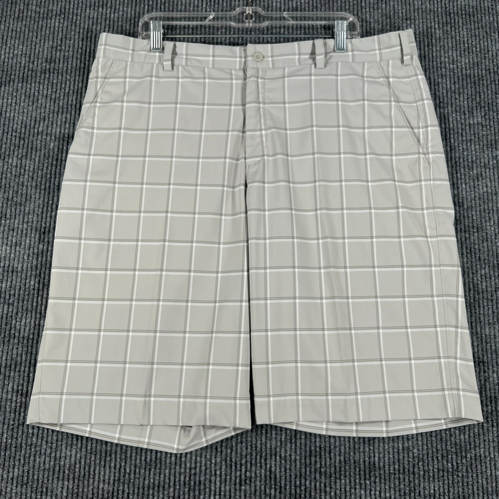 Nike Shorts Mens Size 38" Waist Gray Plaid Chino Golf Lightweight Soft‎ Sharp